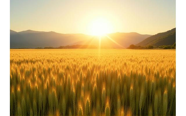 日本の広大な小麦畑